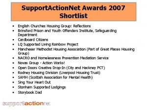 Support Action Net Awards 2007 Shortlist English Churches