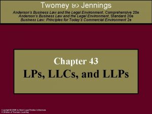Twomey Jennings Andersons Business Law and the Legal