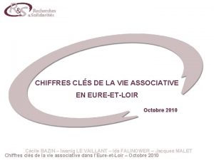 CHIFFRES CLS DE LA VIE ASSOCIATIVE EN EUREETLOIR