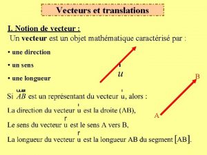 Vecteurs et translation