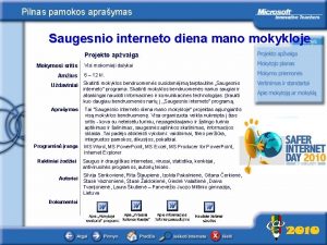 Pilnas pamokos apraymas Saugesnio interneto diena mano mokykloje