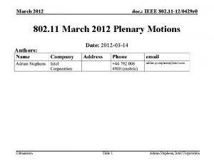 March 2012 doc IEEE 802 11 120429 r