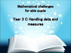 Mathematical challenges for able pupils Year 3 C