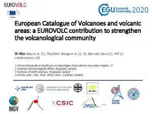 European Catalogue of Volcanoes and volcanic areas a