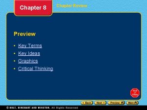 Chapter 8 Preview Key Terms Key Ideas Graphics