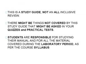 THIS IS A STUDY GUIDE NOT AN ALL