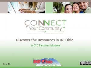 Discover the Resources in INFOhio A CYC Electives