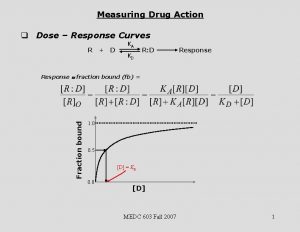 Measuring Drug Action q Dose Response Curves R