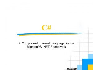 C A Componentoriented Language for the Microsoft NET
