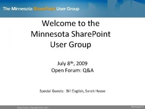 Welcome to the Minnesota Share Point User Group