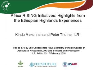 Africa RISING Initiatives Highlights from the Ethiopian Highlands