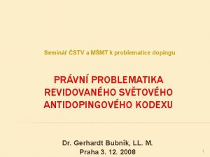 Semin STV a MMT k problematice dopingu PRVN