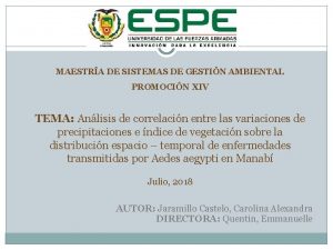 MAESTRA DE SISTEMAS DE GESTIN AMBIENTAL PROMOCIN XIV