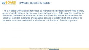 8 Wastes Checklist Template The 8 Wastes Checklist