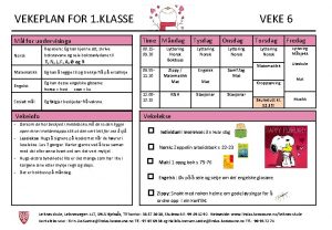 VEKEPLAN FOR 1 KLASSE Ml for undervisinga Repetere