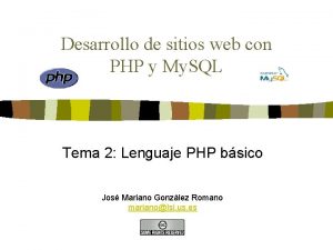 Desarrollo de sitios web con PHP y My