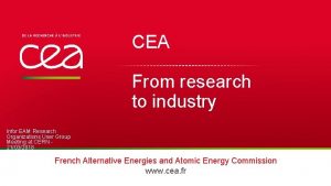 CEA From research to industry Infor EAM Research
