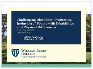 Challenging Disablism Promoting Inclusion of People with Disabilities