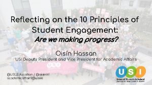 Reflecting on the 10 Principles of Student Engagement