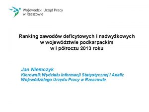 Ranking zawodw deficytowych i nadwykowych w wojewdztwie podkarpackim