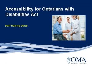 Accessibility for Ontarians with Disabilities Act Staff Training