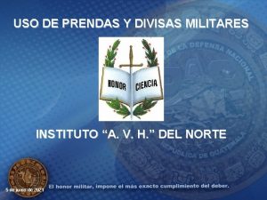 USO DE PRENDAS Y DIVISAS MILITARES INSTITUTO A