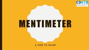MENTIMETER A HOW TO GUIDE LEARNING INTENTIONS YOU