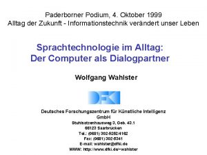 Paderborner Podium 4 Oktober 1999 Alltag der Zukunft