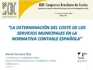 LA DETERMINACIN DEL COSTE DE LOS SERVICIOS MUNICIPALES