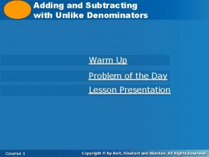 Adding and Subtracting 5 2 with Unlike Denominators