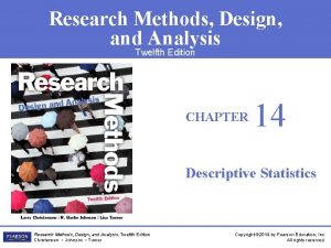 Research Methods Design and Analysis Twelfth Edition CHAPTER