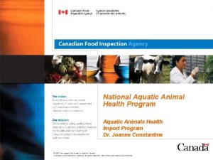 National Aquatic Animal Health Program Aquatic Animals Health