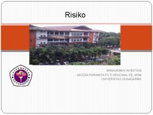 Risiko MANAJEMEN INVESTASI ANGGIA PARAMITA PUTI KENCANA SE