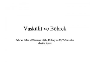 Vasklit ve Bbrek Schrier Atlas of Diseases of