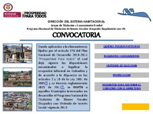 DIRECCIN DEL SISTEMA HABITACIONAL Grupo de Titulacin y