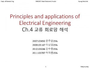 Dept of Biomed Eng BME 207 Basic Electronic