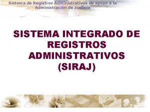 DIRECCION GENERAL DE MODERNIZACION DE Sistema de Registros