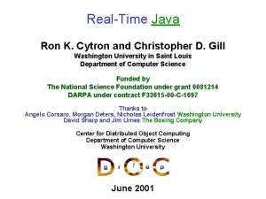 RealTime Java Ron K Cytron and Christopher D