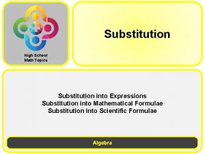 Substitution High School Math Topics Substitution into Expressions