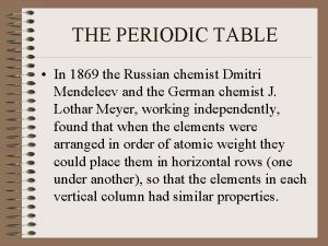 Russian chemist periodic table