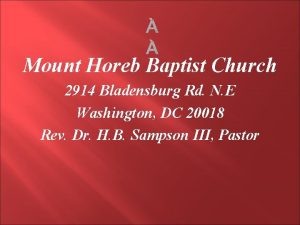 Mount Horeb Baptist Church 2914 Bladensburg Rd N