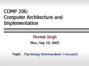 COMP 206 Computer Architecture and Implementation Montek Singh