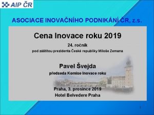 ASOCIACE INOVANHO PODNIKN R z s Cena Inovace