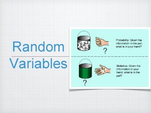 Random Variables Random Variables A random variable usually