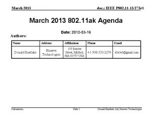 March 2013 doc IEEE P 802 11 13273