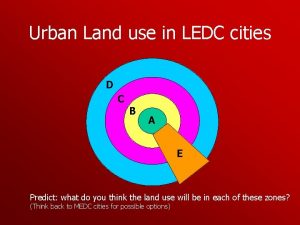 Urban Land use in LEDC cities D C