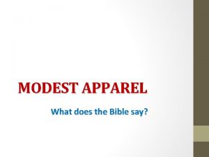 Modest apparel bible