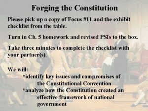 Forging the Constitution Please pick up a copy