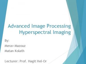 Advanced Image Processing Hyperspectral Imaging By Merav Mazouz