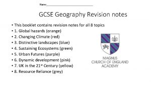 Geography gcse revision notes
